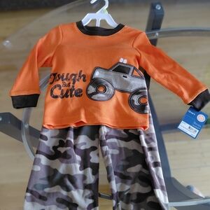 Carter's Orange and Brown Truck Pajama Set